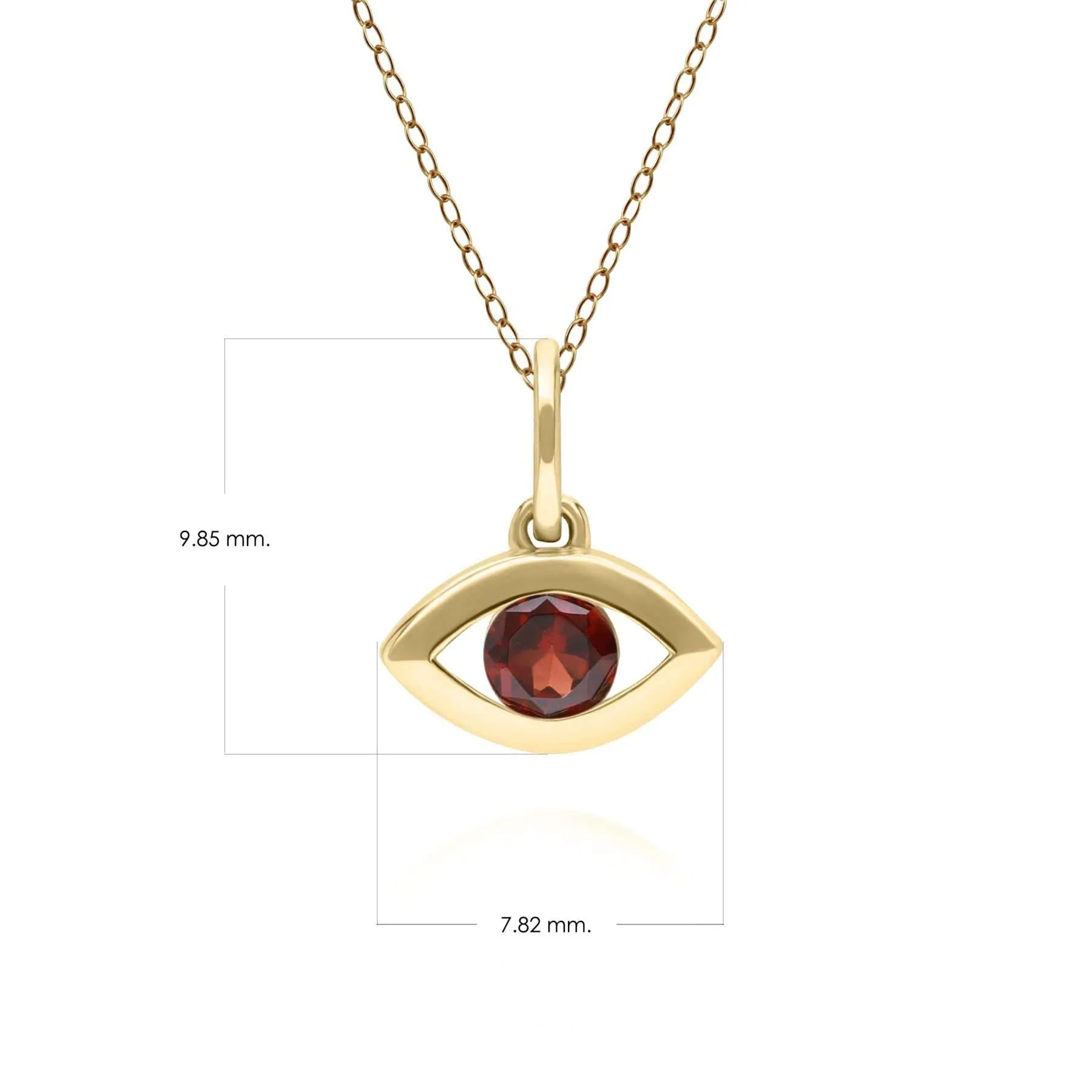 ECFEW™ Dainty Evil Eye Garnet Pendant in 9ct Yellow Gold sold by Gemondo Jewellery product image thumbnail 3
