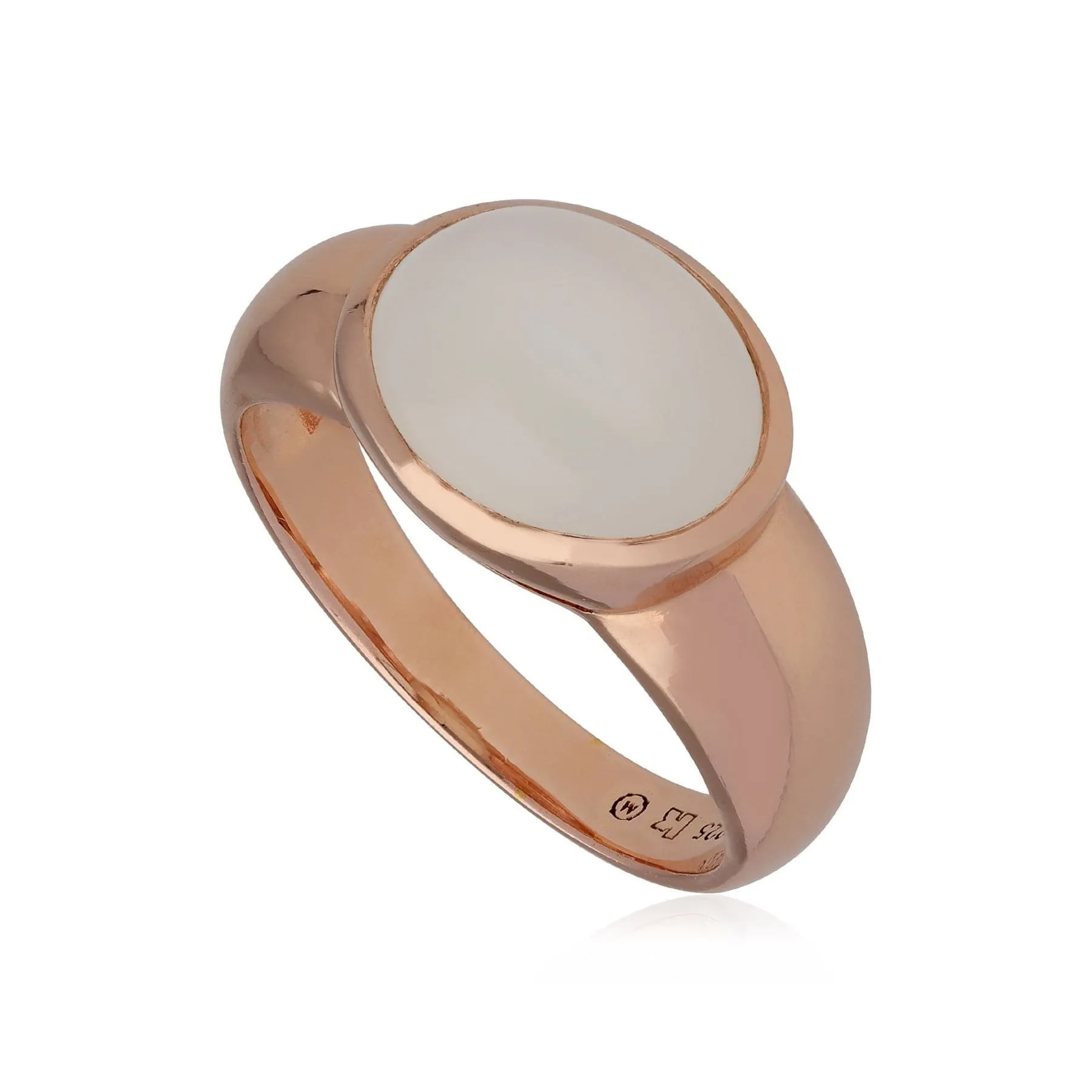 Kosmos Moonstone Cocktail Ring in Rose Gold Plated Sterling Silver sold by Gemondo Jewellery