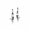 Art Nouveau Style Style Round Marcasite Twisted Leaf Drop Earrings & Pendant Set in 925 Sterling Silver sold by Gemondo Jewellery