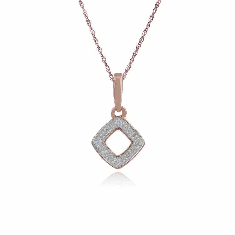 Gemondo 9ct Rose Gold 3pt Diamond Pendant on 45cm Chain sold by Gemondo Jewellery