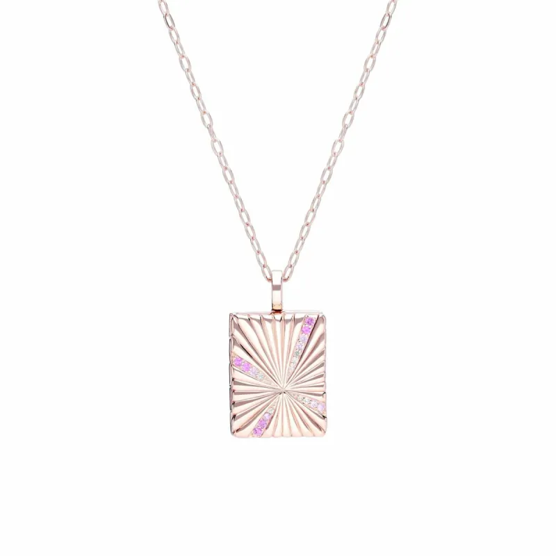 Bona Fide White Topaz & Pink Sapphire Locket In Rose Gold Plated Silver sold by Gemondo Jewellery