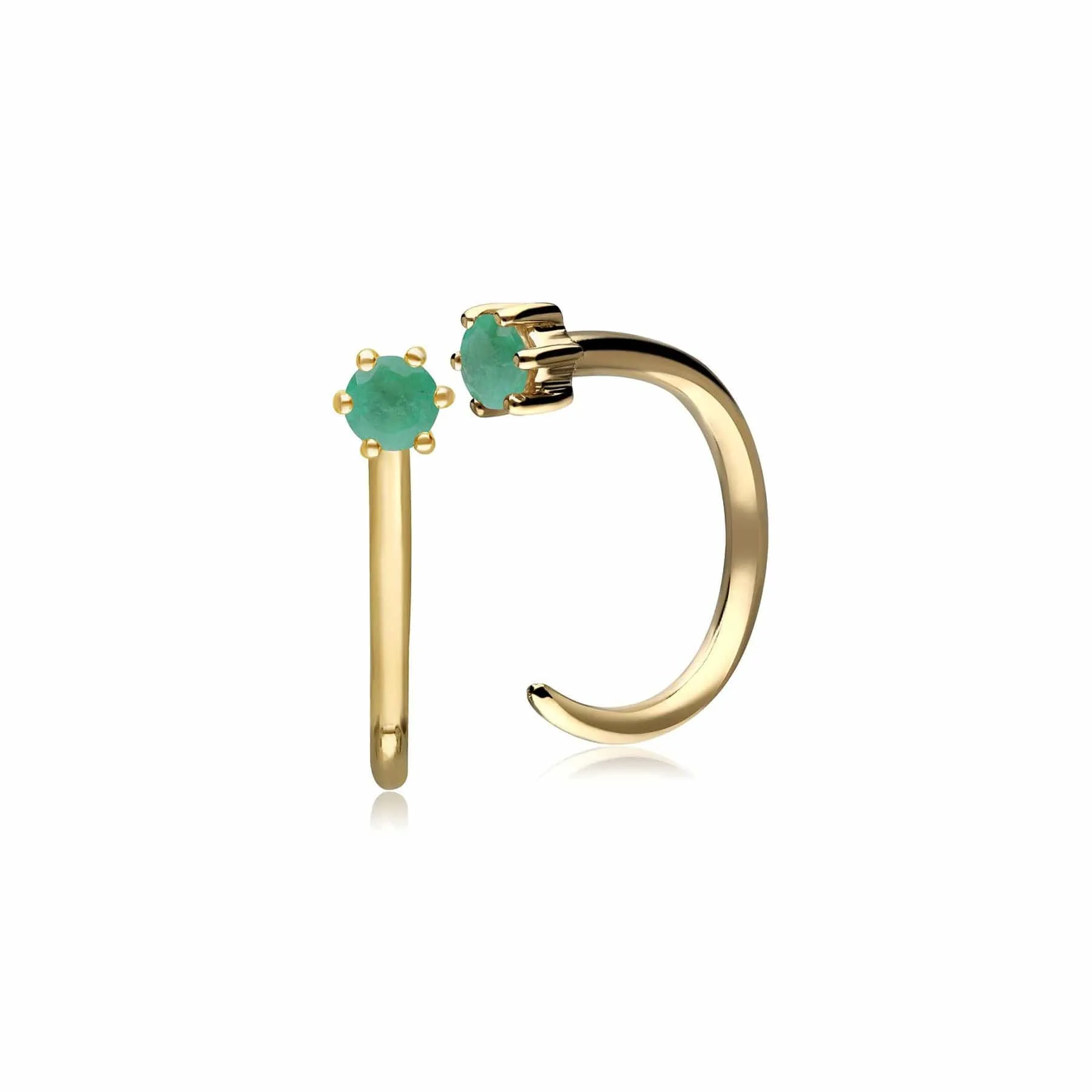 Emerald Pull Through Hoop Earrings in 9ct Yellow Gold sold by Gemondo Jewellery