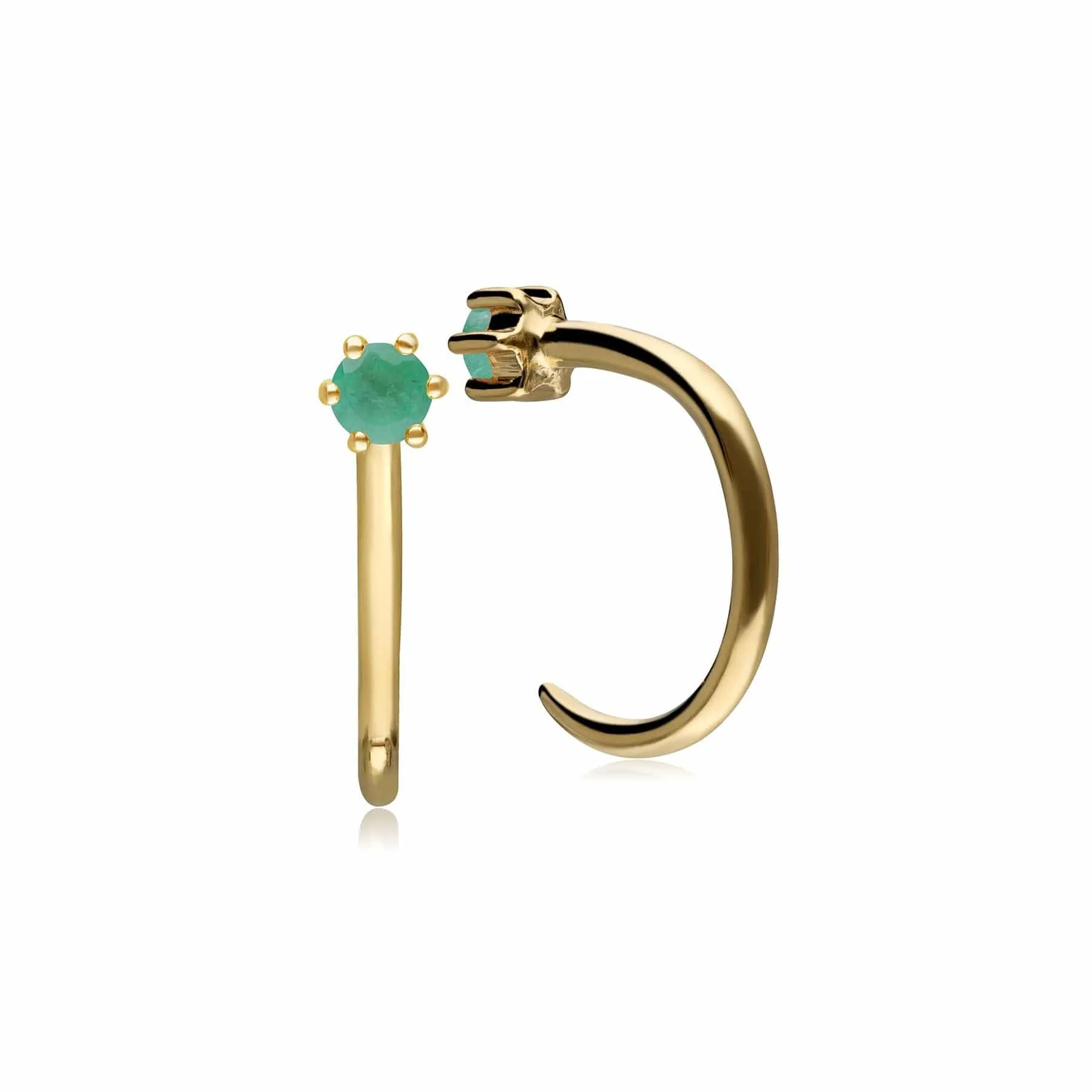 Emerald Pull Through Hoop Earrings in 9ct Yellow Gold sold by Gemondo Jewellery product image thumbnail 2