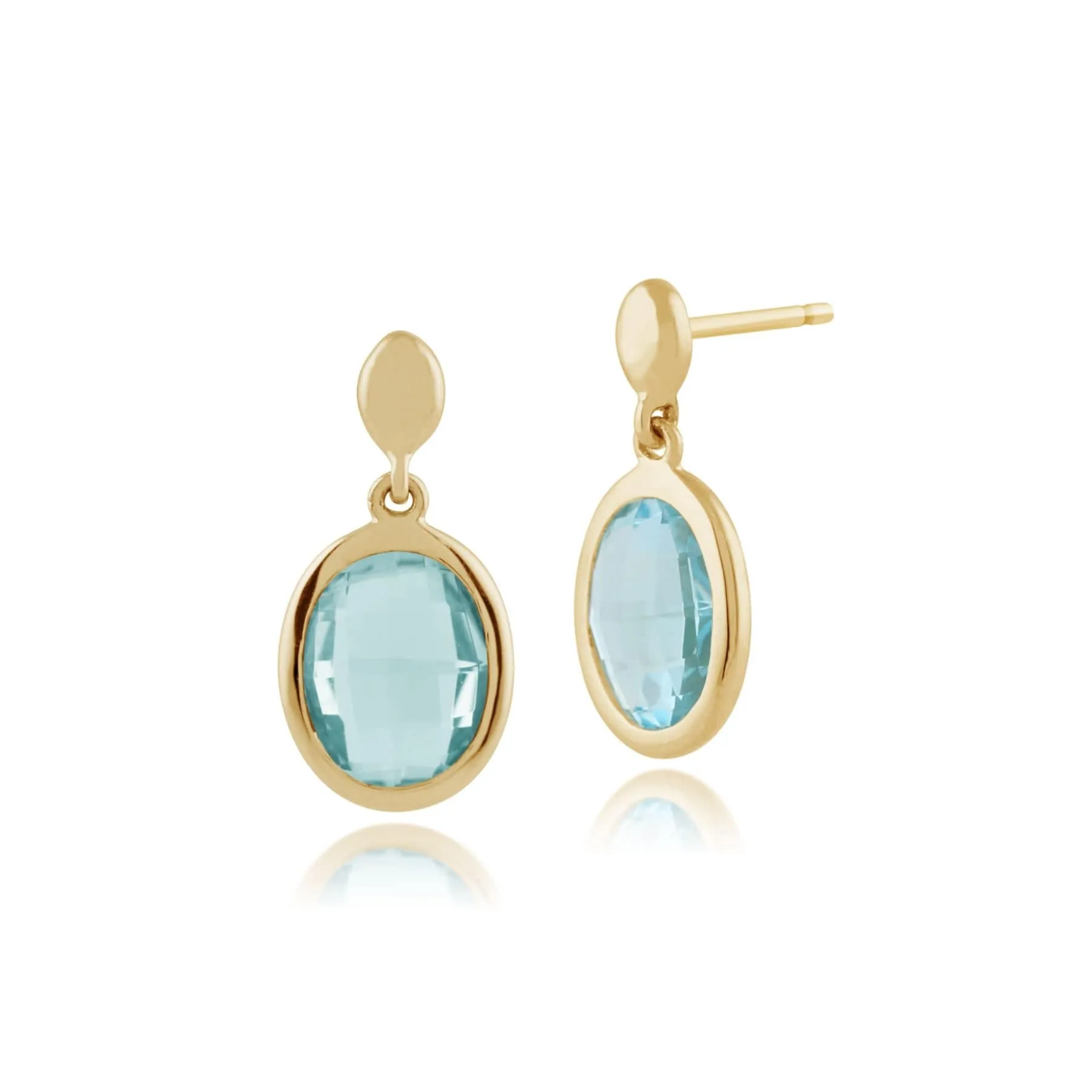Gemondo 9ct Yellow Gold 3.20ct Blue Topaz Drop Earrings sold by Gemondo Jewellery