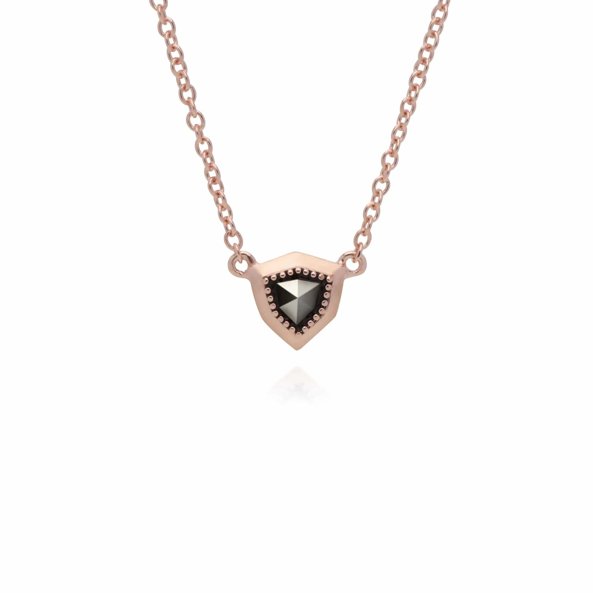 Rose Gold Plated Silver Marcasite Shield Design Ring & Necklace Set sold by Gemondo Jewellery product image thumbnail 2