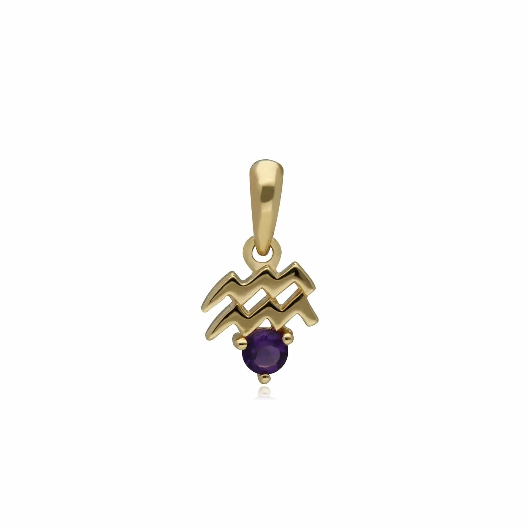 Amethyst Aquarius Zodiac Charm Necklace in 9ct Yellow Gold sold by Gemondo Jewellery product image thumbnail 5