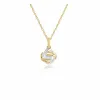 Classic Round Diamond Love Knot Pendant in 9ct Yellow & White Gold sold by Gemondo Jewellery