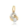 Classic Round Diamond Love Knot Pendant in 9ct Yellow & White Gold sold by Gemondo Jewellery