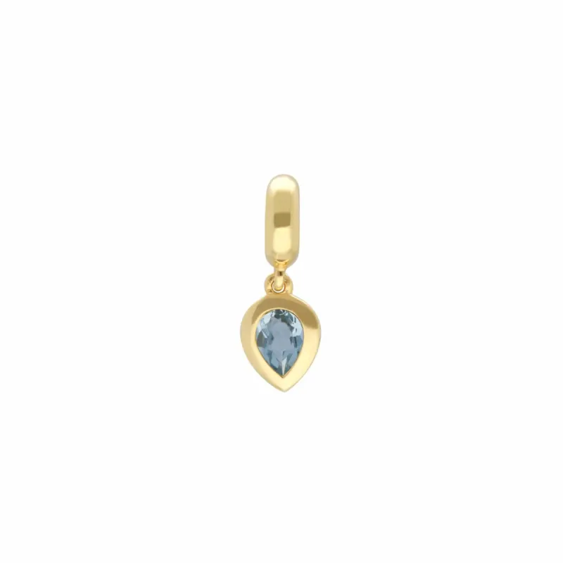 Achievement 'Stone of Serenity' Gold Plated Aquamarine Charm sold by Gemondo Jewellery