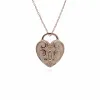 Classic Rose Gold Plated Swirled Heart Padlock Charm Pendant in 925 Sterling Silver sold by Gemondo Jewellery