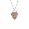 Classic Rose Gold Plated Swirled Heart Padlock Charm Pendant in 925 Sterling Silver sold by Gemondo Jewellery