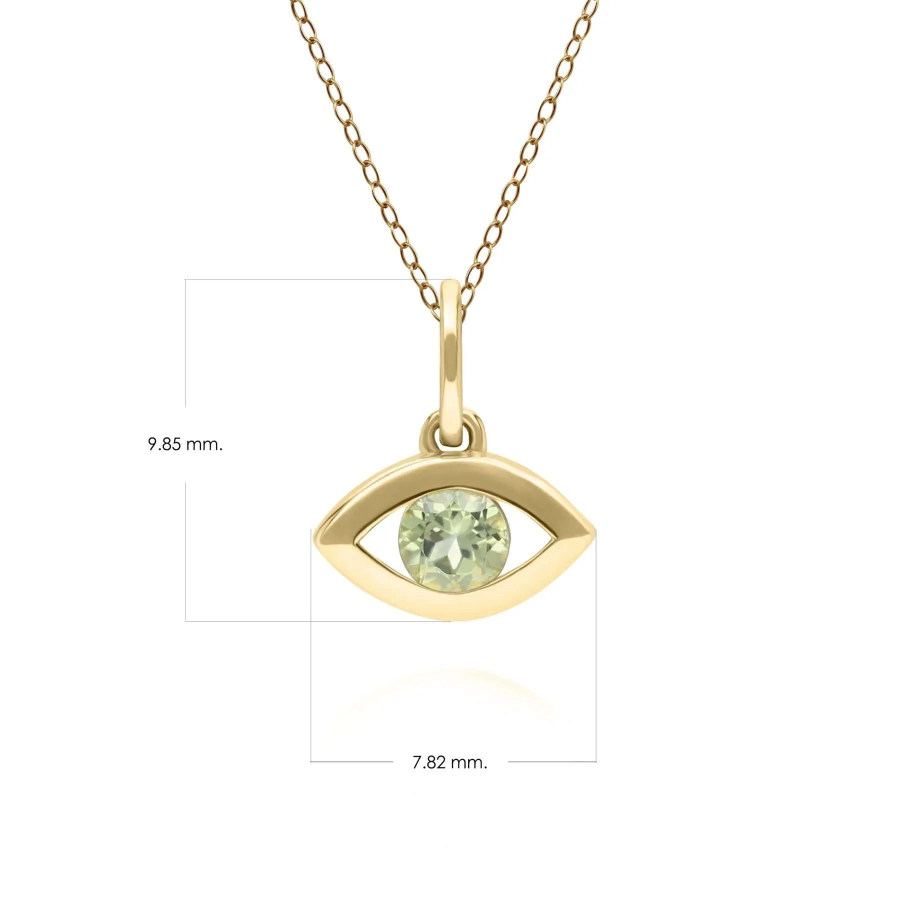 ECFEW™ Dainty Evil Eye Peridot Pendant in 9ct Yellow Gold sold by Gemondo Jewellery product image thumbnail 2