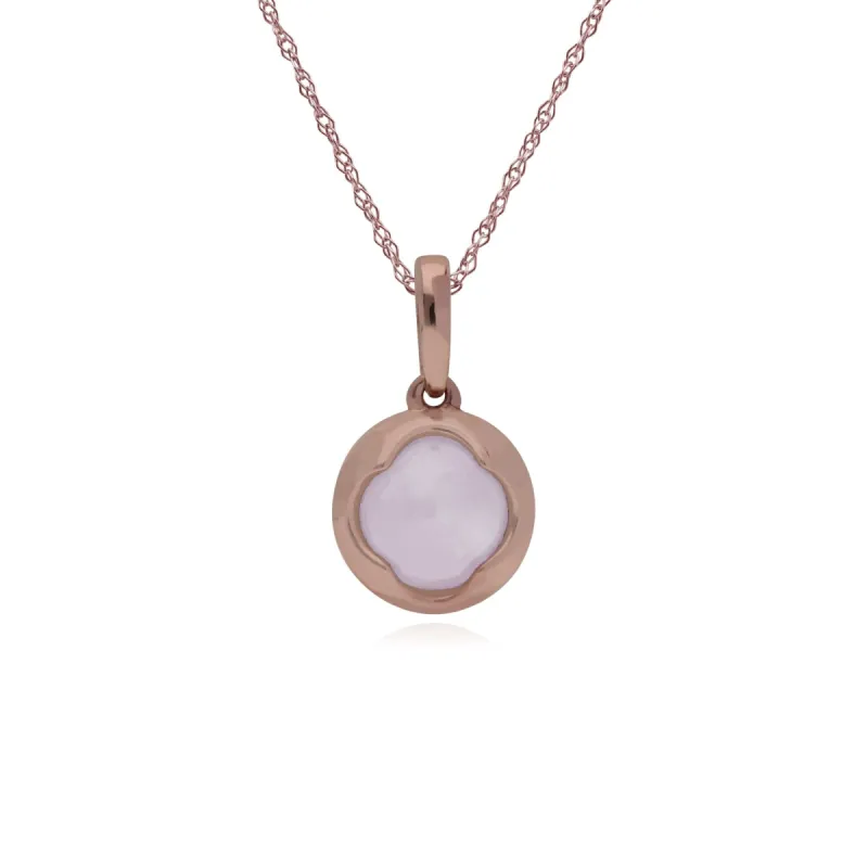 Gemondo Rose Plated Sterling Silver Round Rose Quartz 6mm Pendant on 45cm Chain sold by Gemondo Jewellery