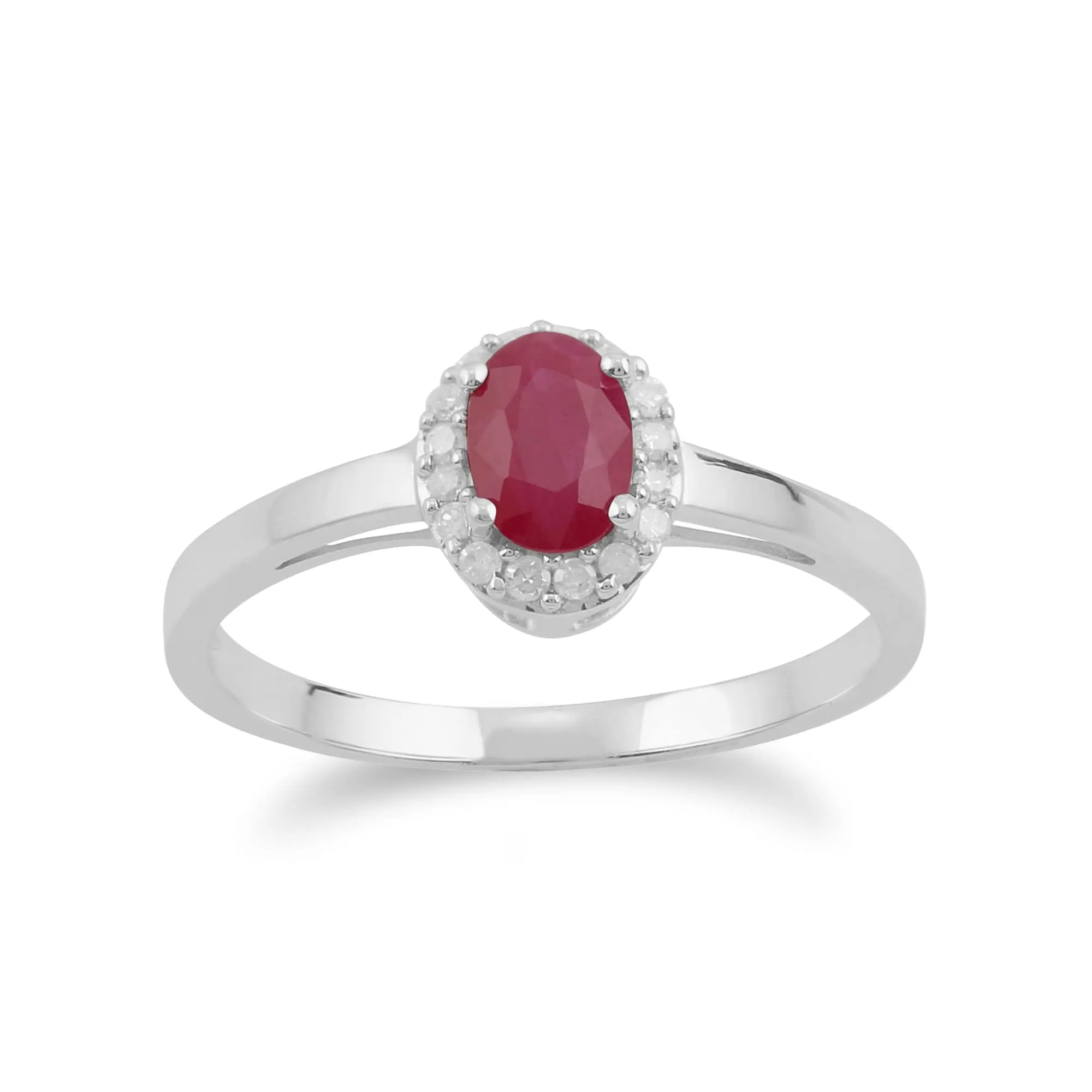 Gemondo 9ct White Gold 0.63ct Ruby & Diamond Cluster Ring sold by Gemondo Jewellery