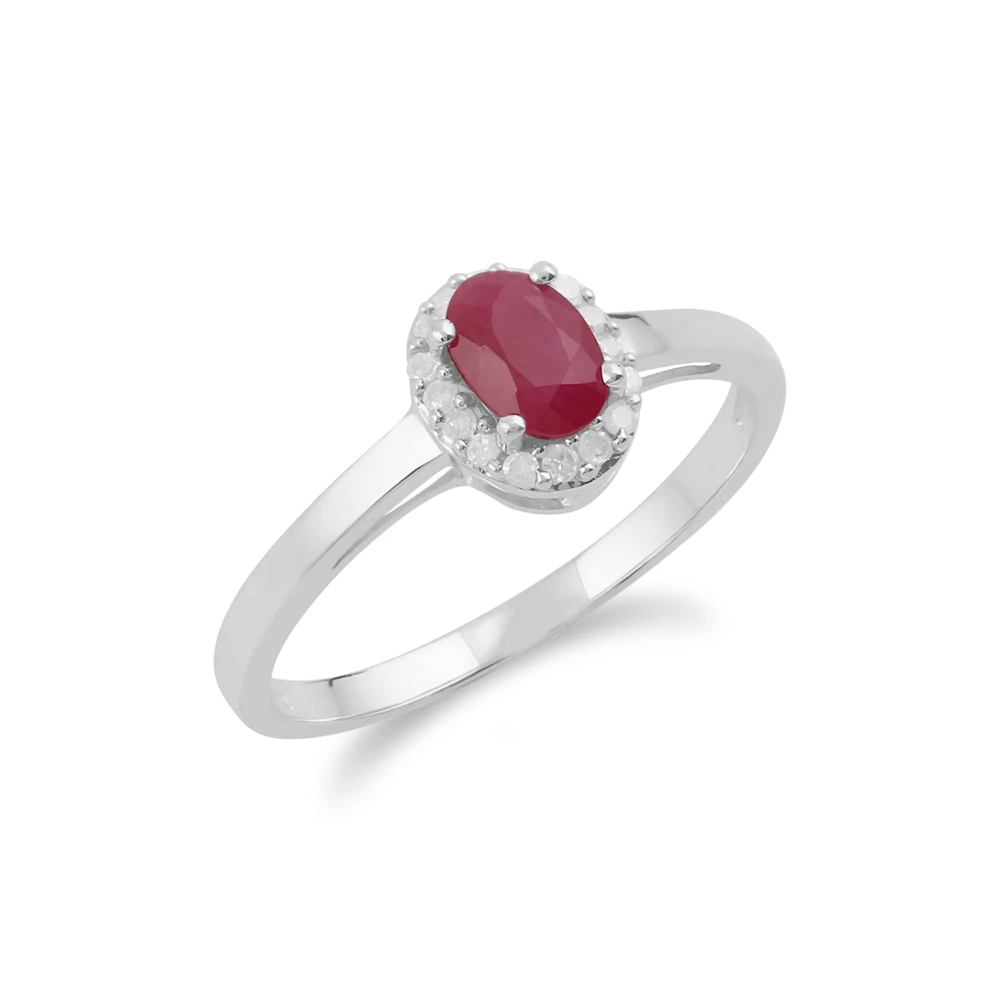 Gemondo 9ct White Gold 0.63ct Ruby & Diamond Cluster Ring sold by Gemondo Jewellery product image thumbnail 2