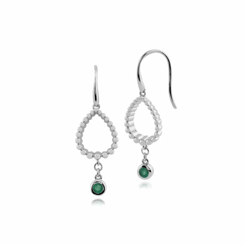 Gemondo 925 Sterling Silver 0.14ct Emerald Drop Earrings sold by Gemondo Jewellery