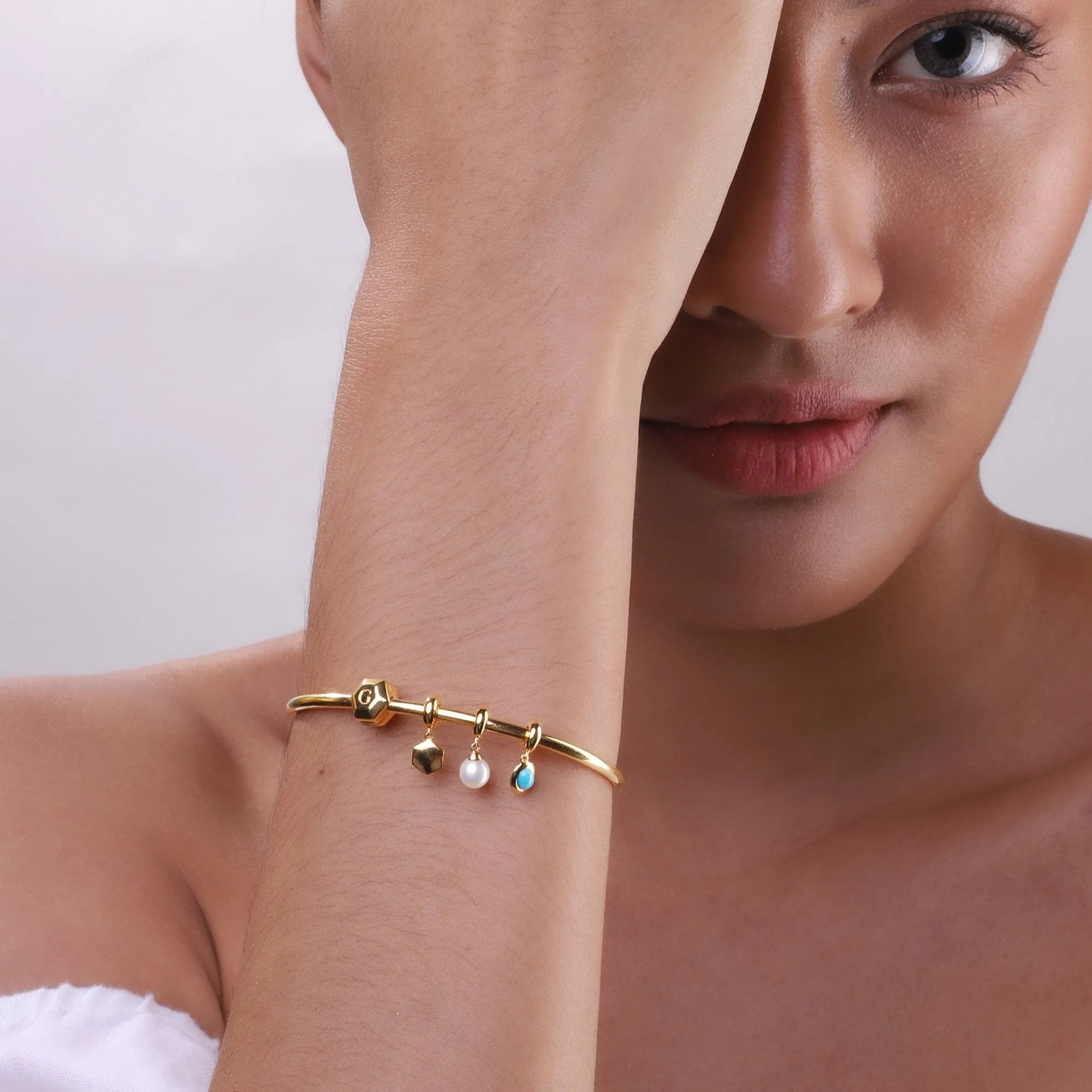 Achievement 'Stone of Protection' Gold Plated Turquoise Charm sold by Gemondo Jewellery product image thumbnail 4