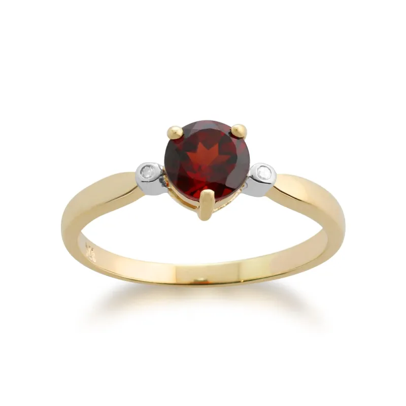 Gemondo 9ct Yellow Gold 0.78ct Garnet & Diamond Ring sold by Gemondo Jewellery