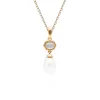 Modern Pearl & Moonstone Pendant & Earring Set in Gold Plated Silver sold by Gemondo Jewellery