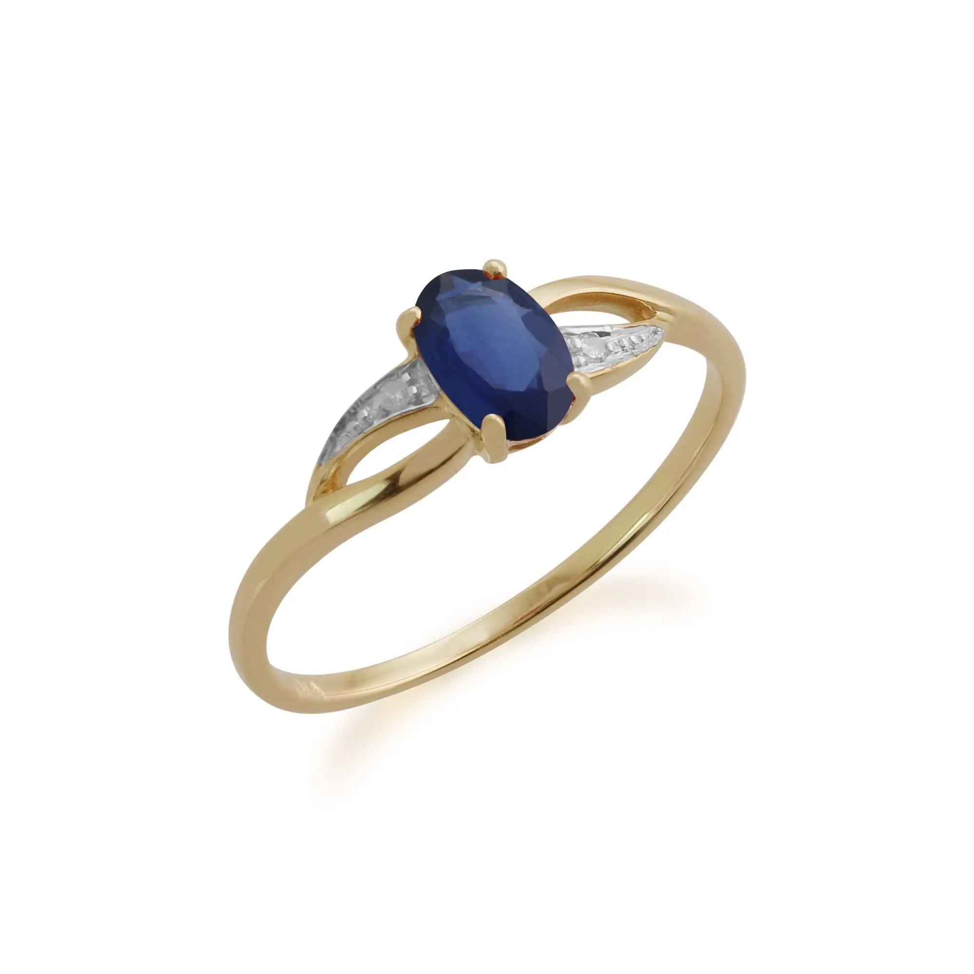 Gemondo 9ct Yellow Gold 0.57ct Blue Sapphire & Diamond Ring sold by Gemondo Jewellery