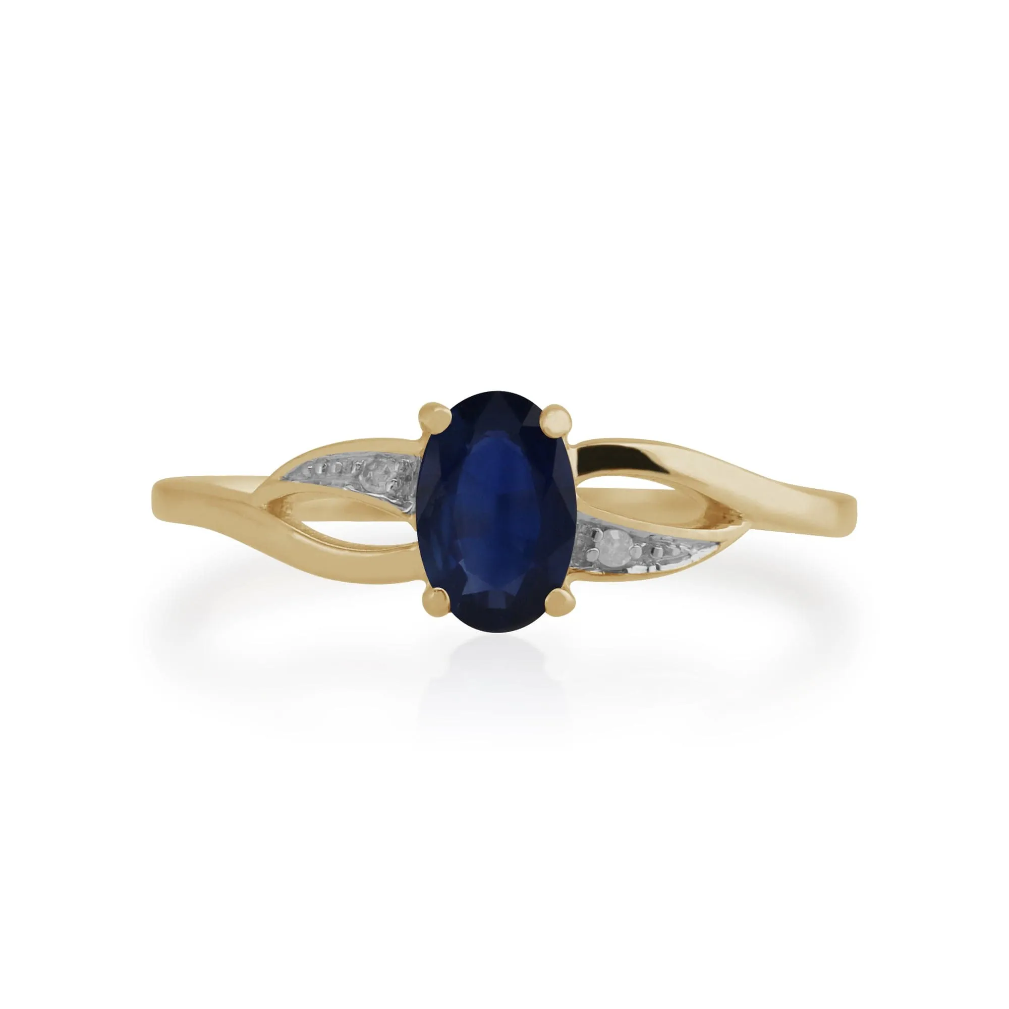 Gemondo 9ct Yellow Gold 0.57ct Blue Sapphire & Diamond Ring sold by Gemondo Jewellery product image thumbnail 2