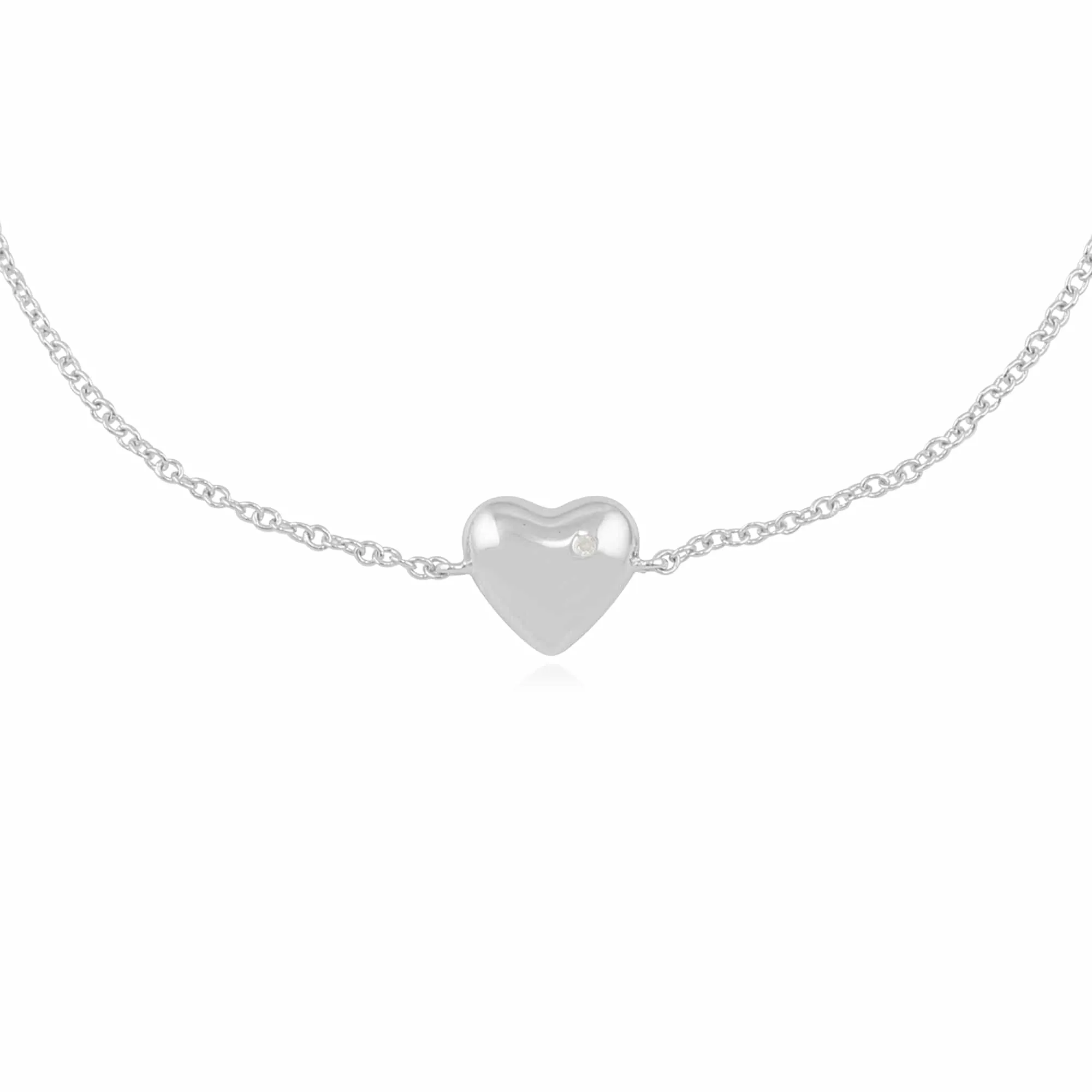 Gemondo Sterling Silver Diamond Heart 19cm Bracelet sold by Gemondo Jewellery