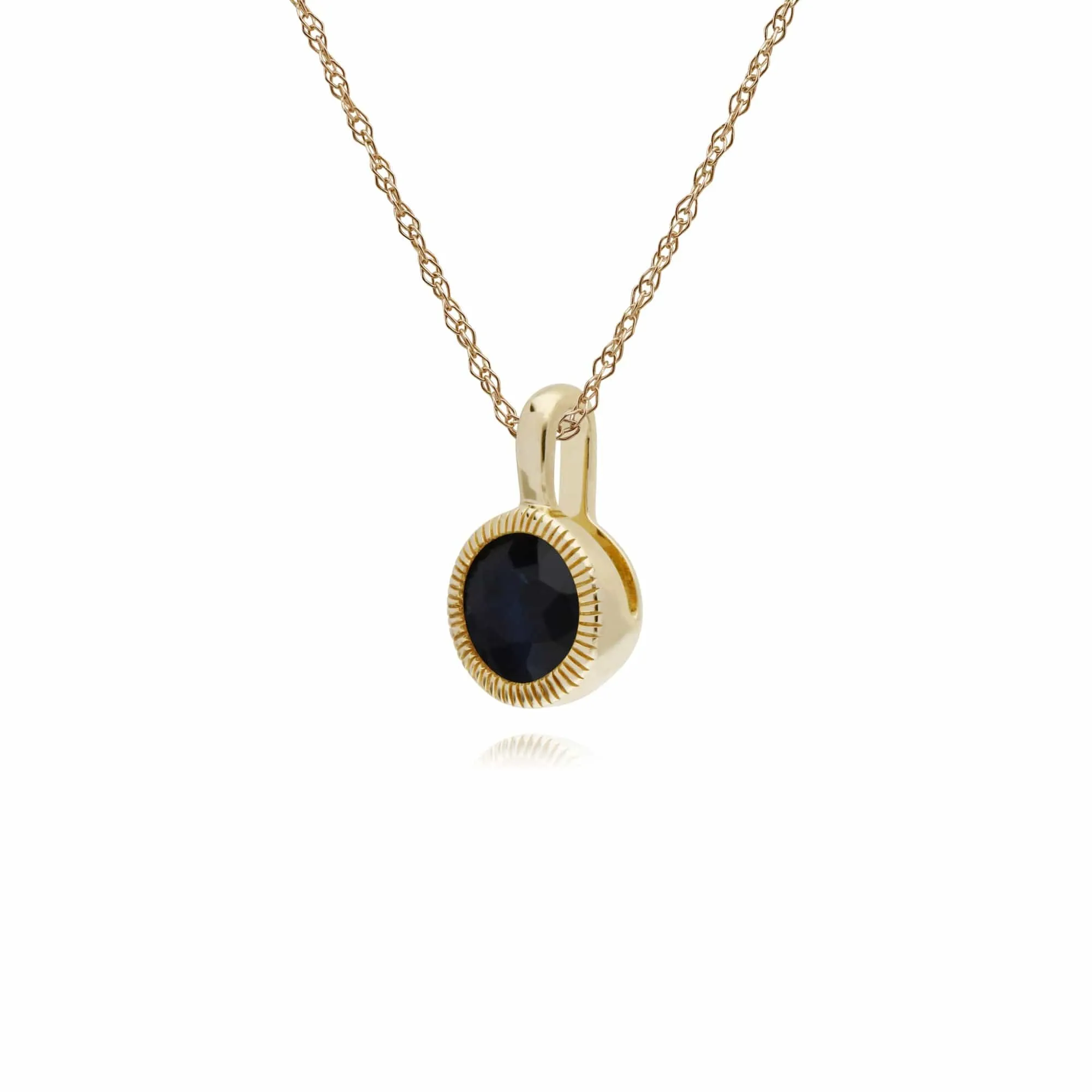 Gemondo 9ct Yellow Gold Sapphire Round Milgrain 45cm Necklace sold by Gemondo Jewellery