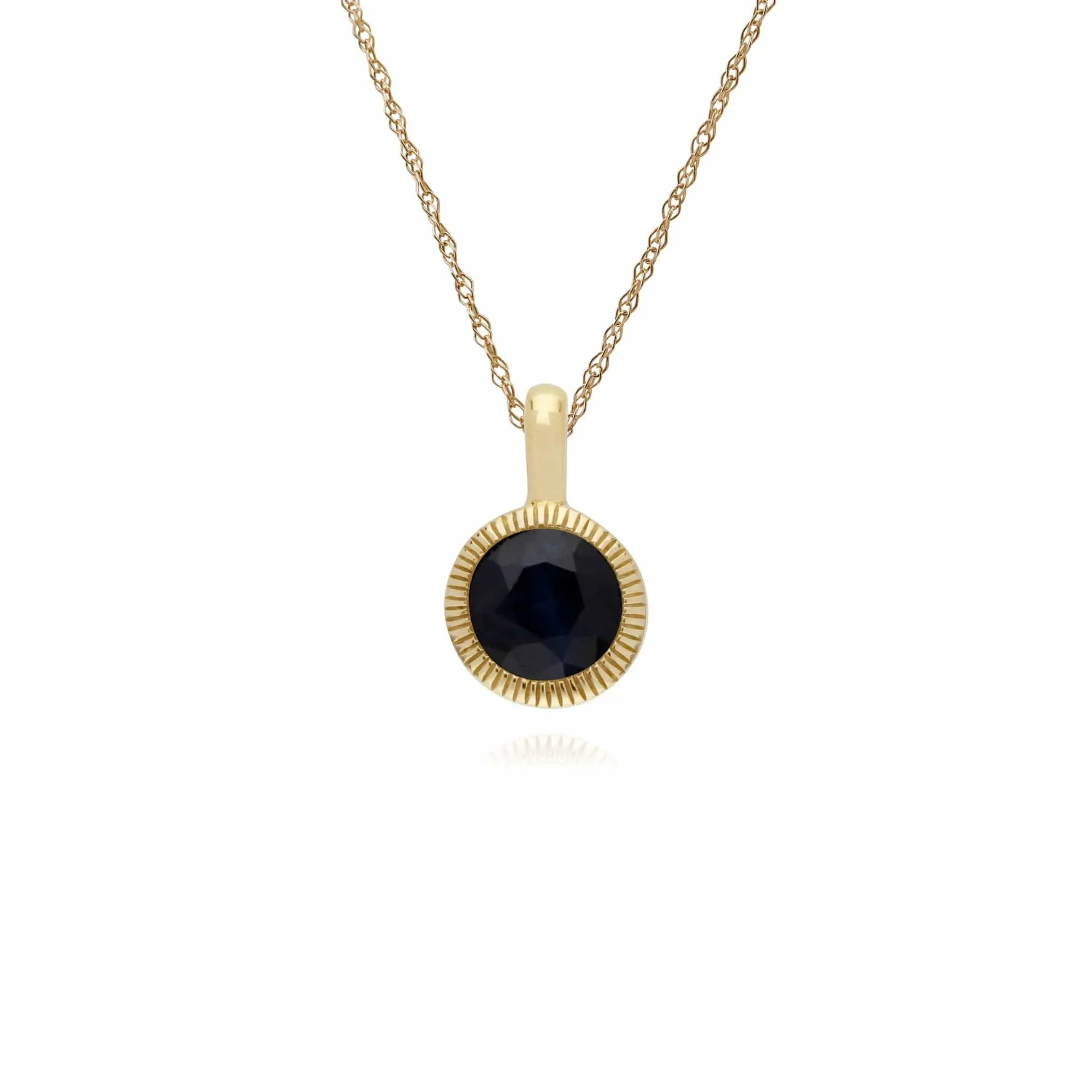 Gemondo 9ct Yellow Gold Sapphire Round Milgrain 45cm Necklace sold by Gemondo Jewellery product image thumbnail 2