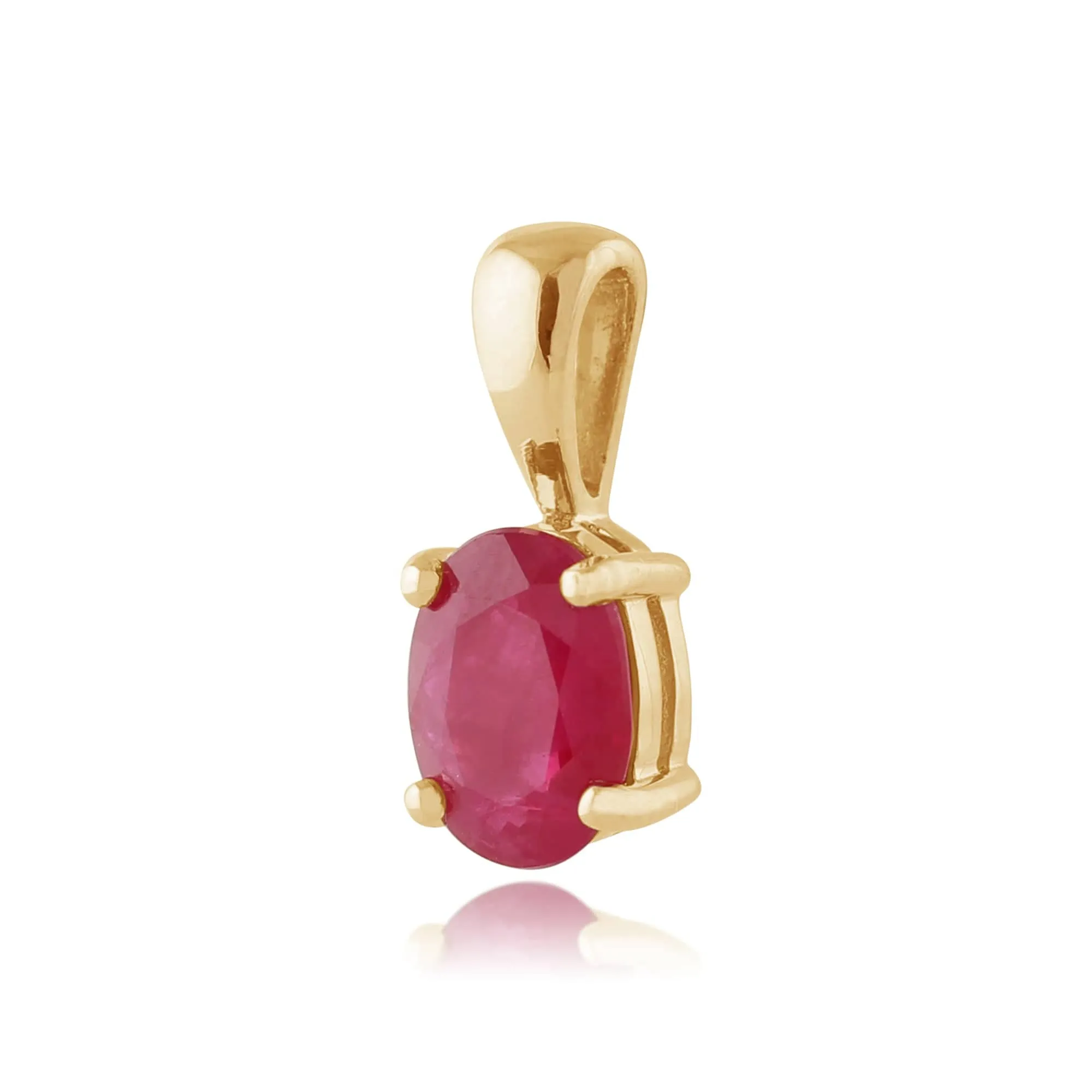 Classic Oval Ruby Pendant in 9ct Yellow Gold sold by Gemondo Jewellery product image thumbnail 2