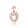 Classic Round Diamond Double Heart Drop Earrings & Pendant Set in 9ct Rose Gold sold by Gemondo Jewellery
