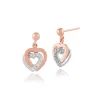 Classic Round Diamond Double Heart Drop Earrings & Pendant Set in 9ct Rose Gold sold by Gemondo Jewellery