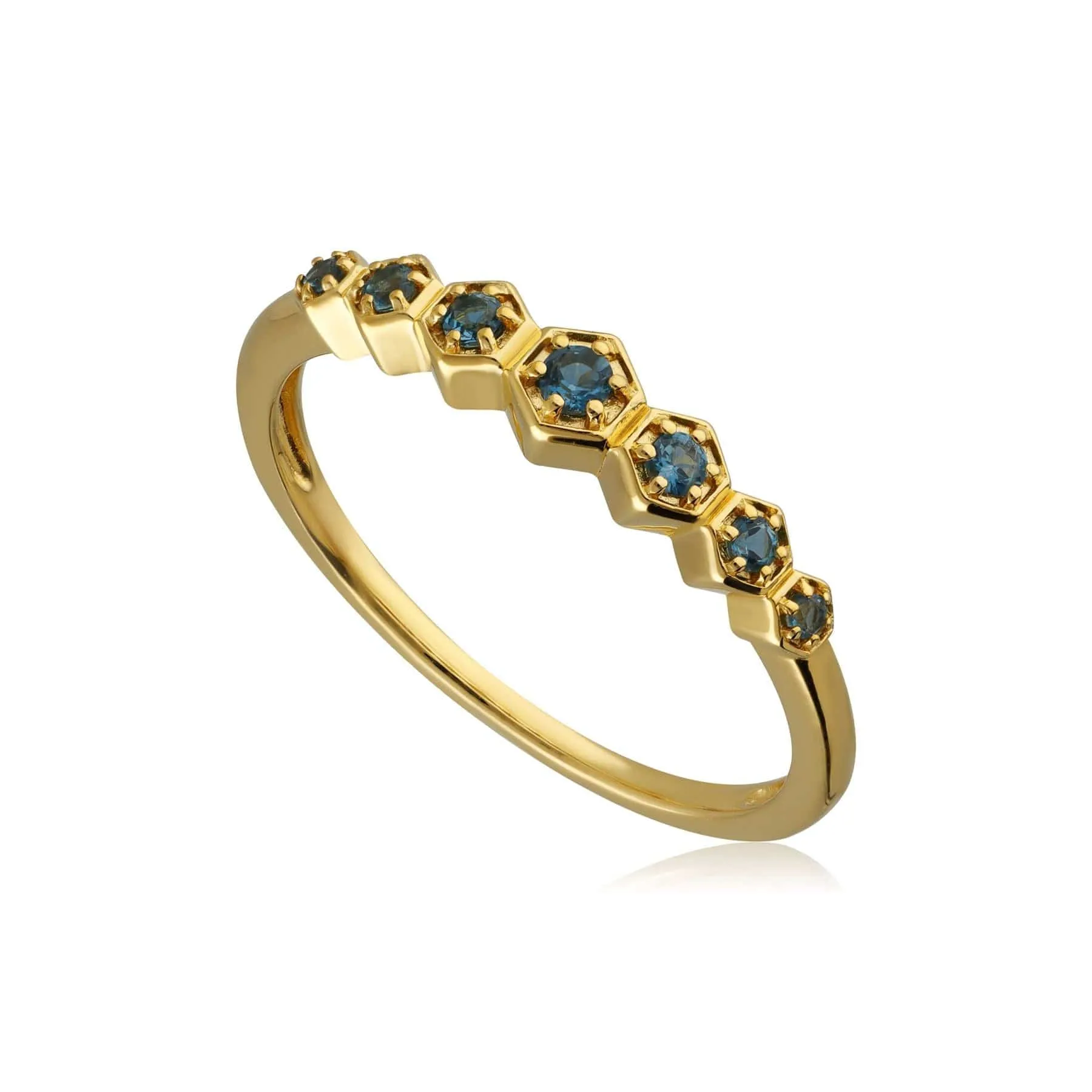 Modern Glam Topaz Sparkle Bar Ring In Yellow Gold Plated Silver sold by Gemondo Jewellery