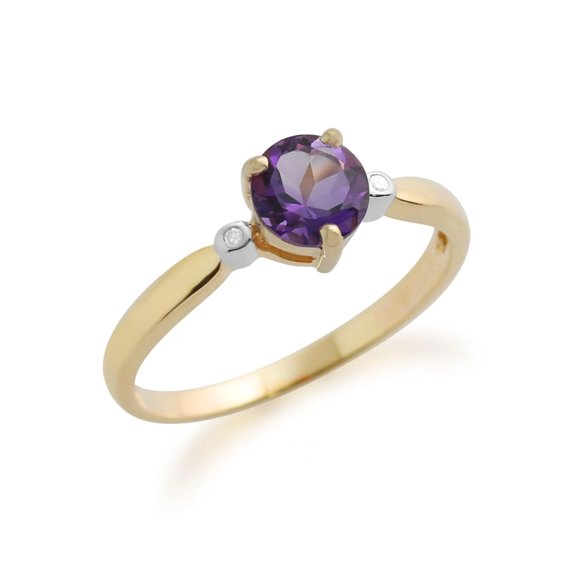 Gemondo 9ct Yellow Gold 0.57ct Amethyst & Diamond Ring sold by Gemondo Jewellery product image thumbnail 2