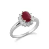 Classic Oval Ruby & Diamond Cluster Ring in 9ct White Gold sold by Gemondo Jewellery