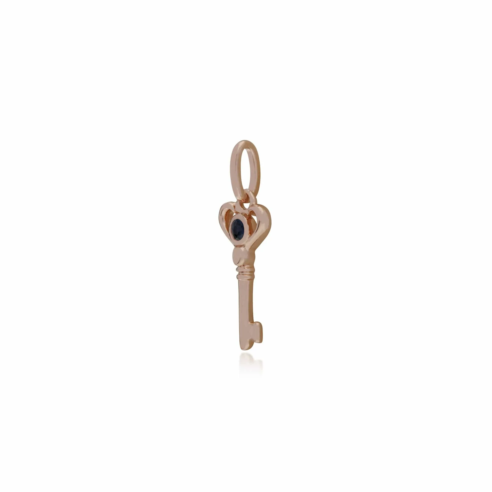 Gemondo Rose Gold Plated Sterling Silver Sapphire Small Key Charm sold by Gemondo Jewellery product image thumbnail 2