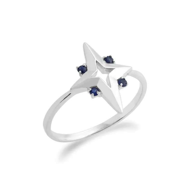 Gemondo Sterling Silver 0.07ct Blue Sapphire Star Ring sold by Gemondo Jewellery