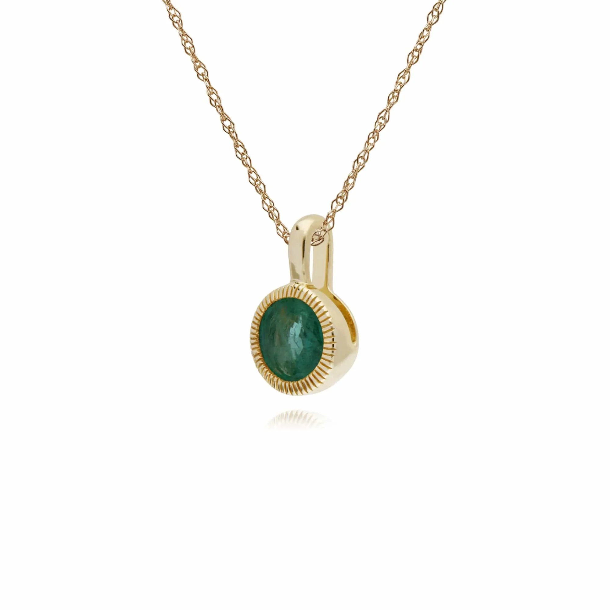 Gemondo 9ct Yellow Gold Emerald Round Milgrain 45cm Necklace sold by Gemondo Jewellery product image thumbnail 2