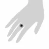 Art Deco Style Round Black Onyx Cabochon & Marcasite Halo Ring in 925 Sterling Silver sold by Gemondo Jewellery