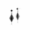 Gemondo 925 Sterling Silver 1.1ct Black Onyx & Marcasite Art Deco Drop Earrings sold by Gemondo Jewellery