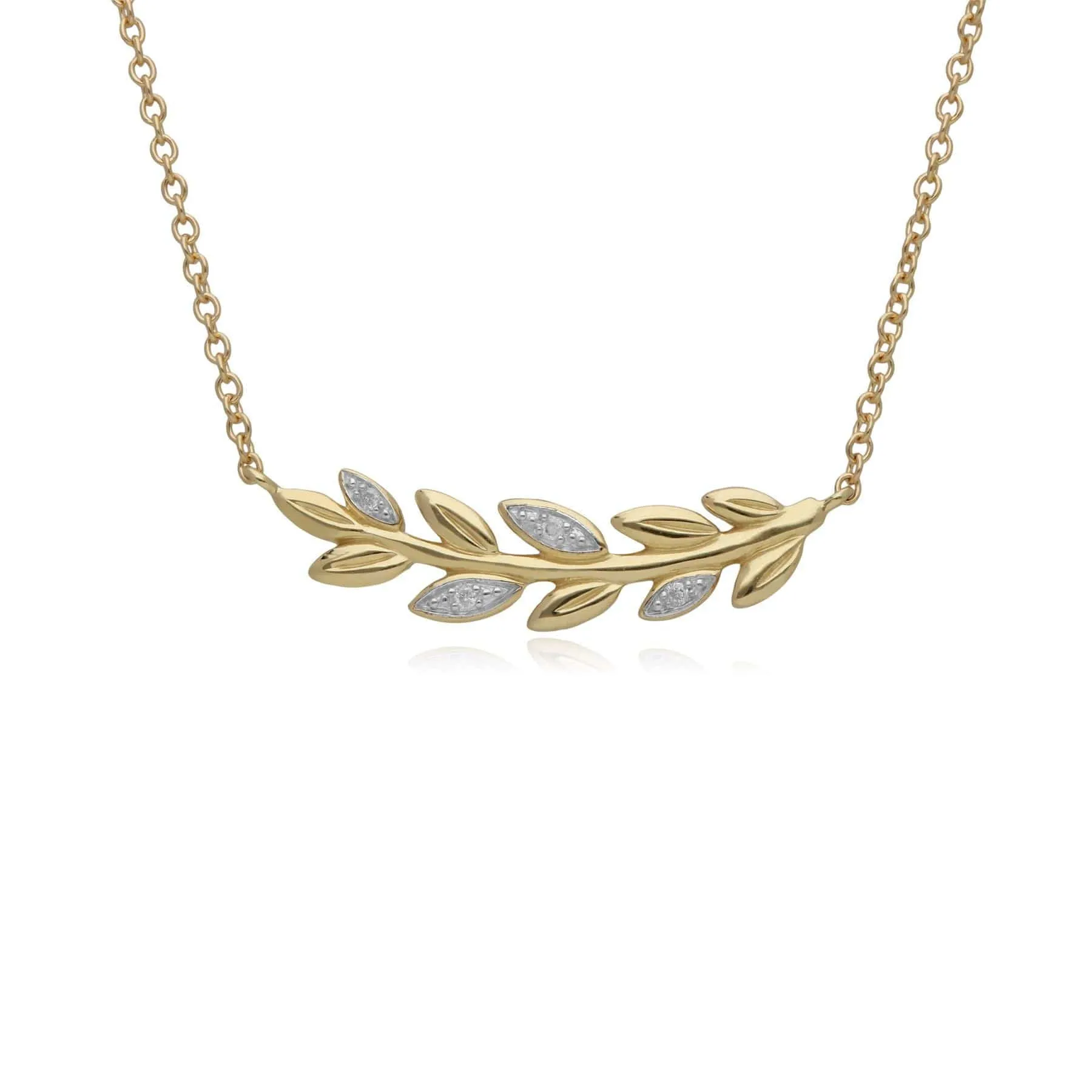 O Leaf Diamond Necklace and Stud Earring Set in 9ct Yellow Gold sold by Gemondo Jewellery product image thumbnail 2