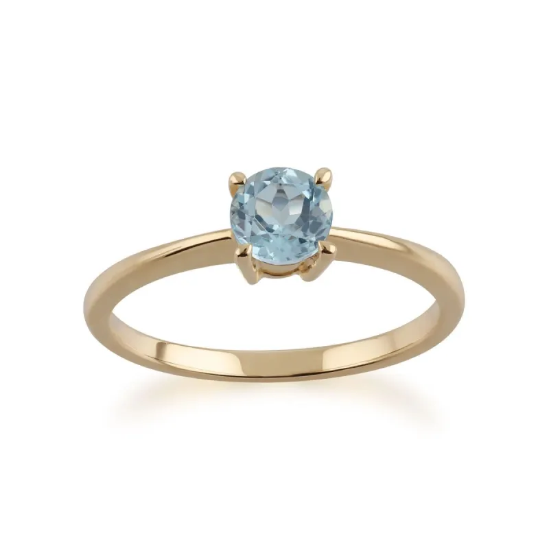 Gemondo 9ct Yellow Gold Topaz Round Cut Single Stone Ring sold by Gemondo Jewellery