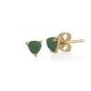 Classic Triangle Jade Single Stone Stud Earrings & Pendant Set in 9ct Yellow Gold sold by Gemondo Jewellery