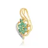 Floral Round Emerald & Diamond Pendant in 9ct Yellow Gold sold by Gemondo Jewellery