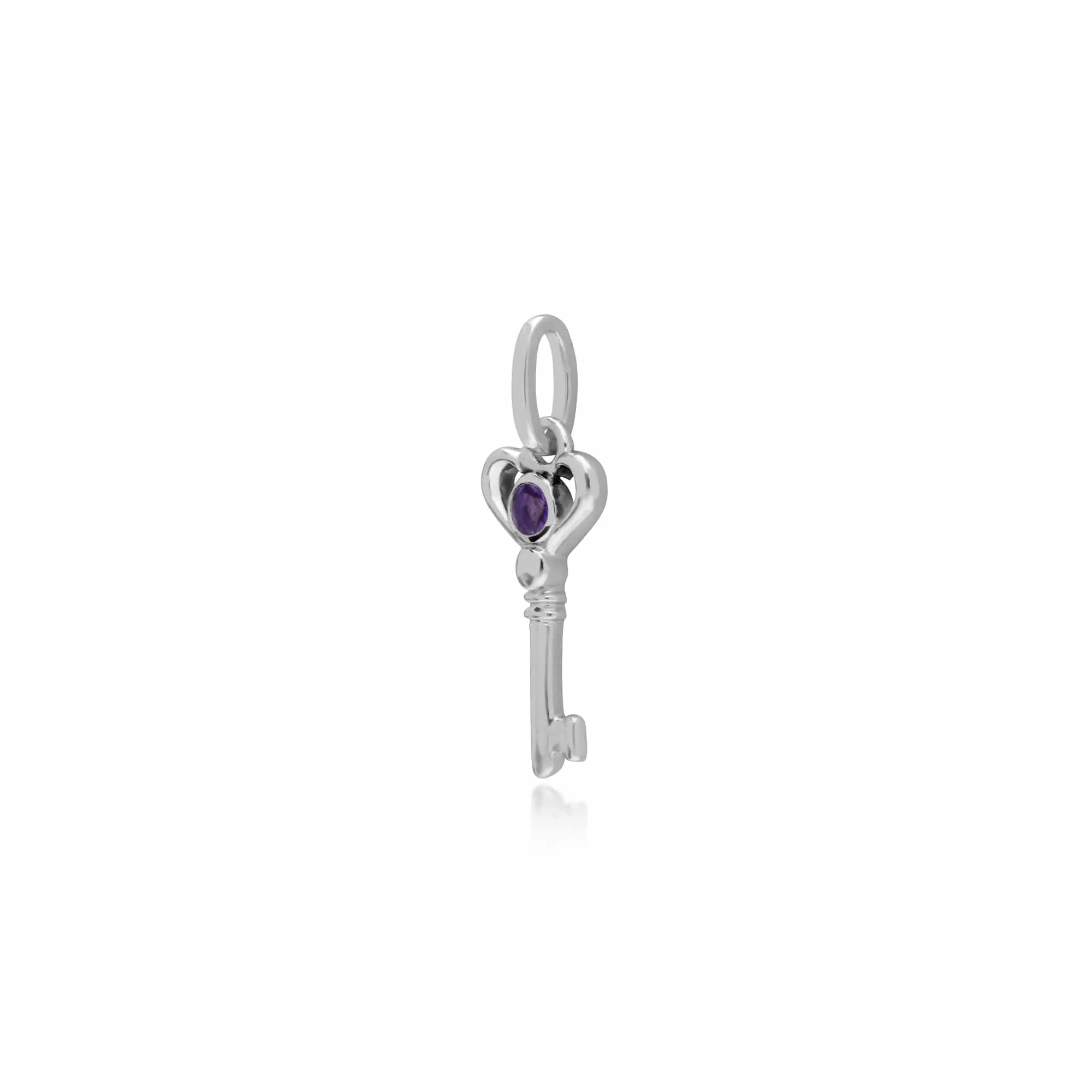 Gemondo Sterling Silver Amethyst Small Key Charm sold by Gemondo Jewellery product image thumbnail 2