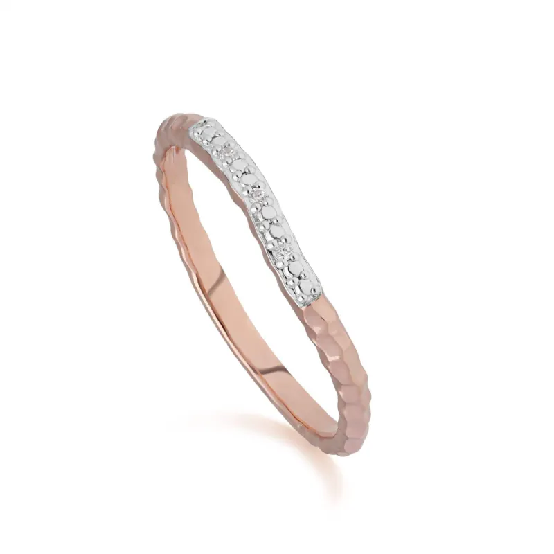 Diamond Pavé Ring Band in 9ct Rose Gold sold by Gemondo Jewellery
