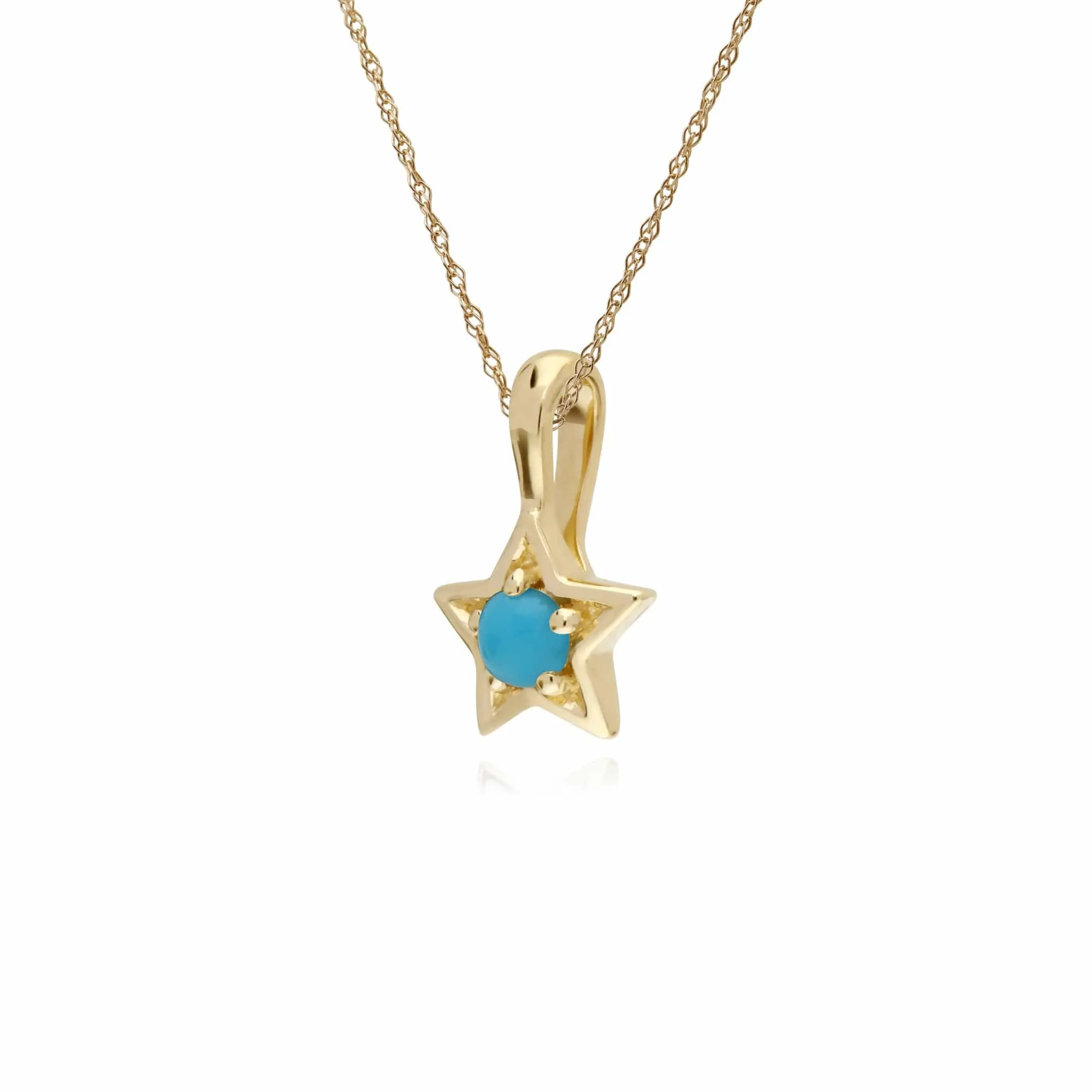 Gemondo 9ct Yellow Gold Turquoise Single Stone Star 45cm Necklace sold by Gemondo Jewellery product image thumbnail 2