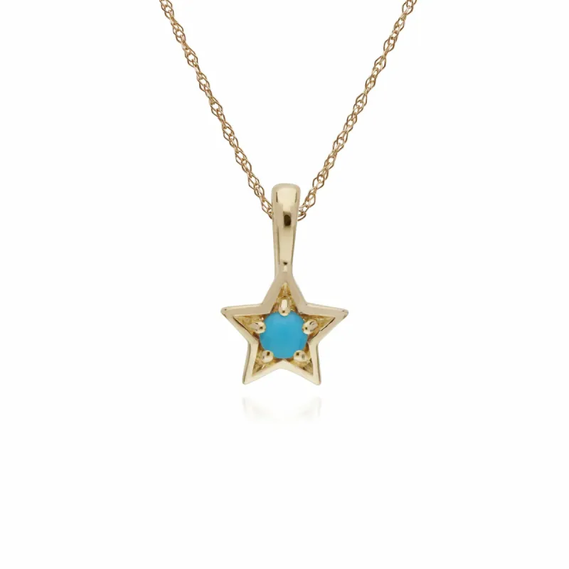 Gemondo 9ct Yellow Gold Turquoise Single Stone Star 45cm Necklace sold by Gemondo Jewellery