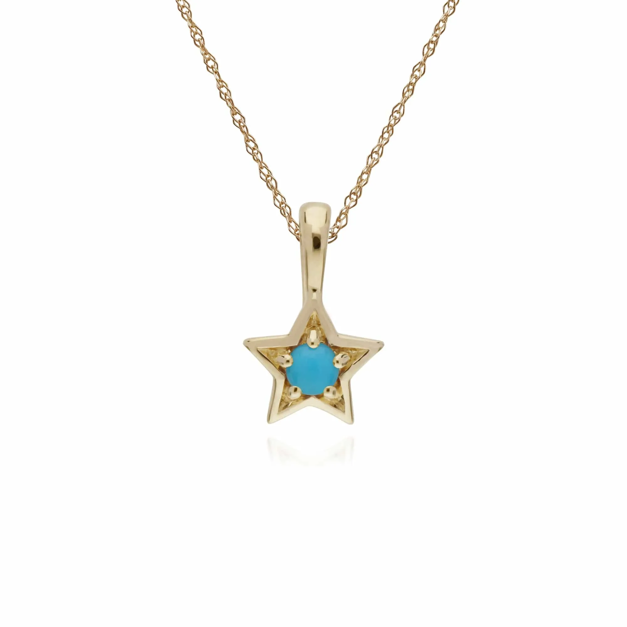Gemondo 9ct Yellow Gold Turquoise Single Stone Star 45cm Necklace sold by Gemondo Jewellery