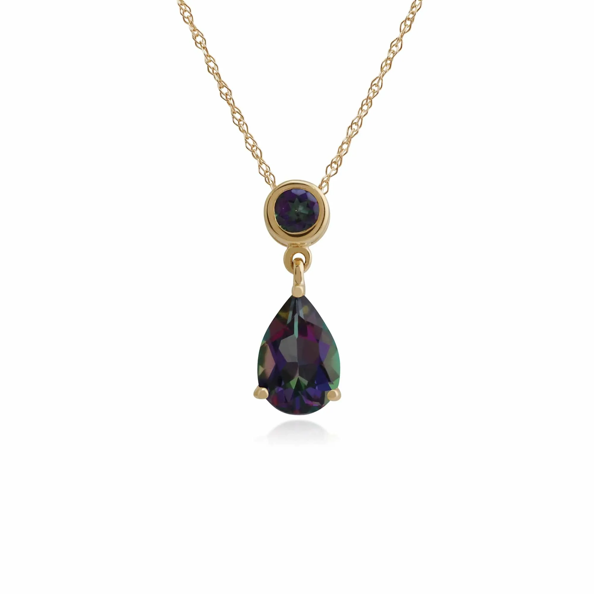 Classic Pear & Round Mystic Topaz Drop Earrings & Pendant Set in 9ct Gold sold by Gemondo Jewellery product image thumbnail 3