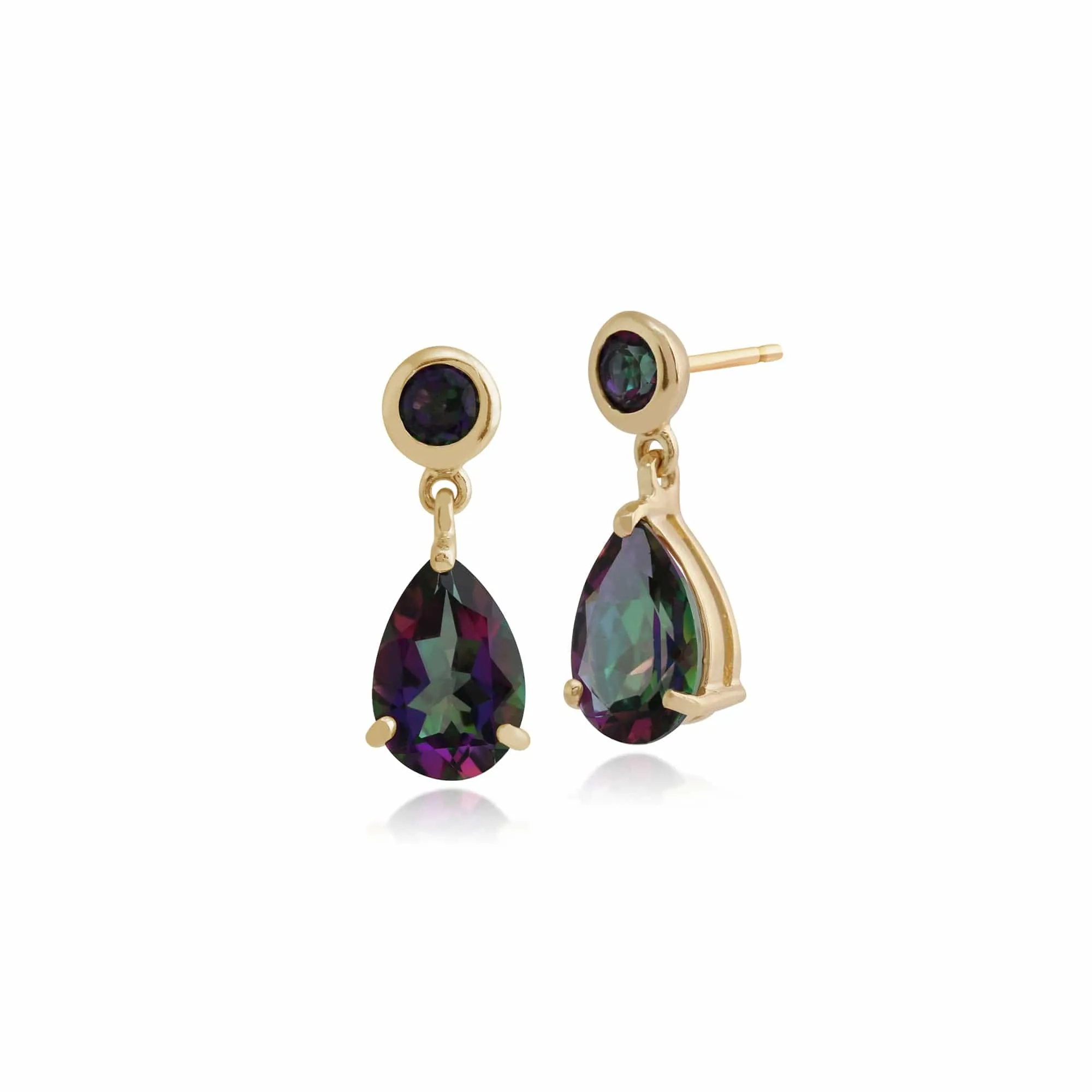 Classic Pear & Round Mystic Topaz Drop Earrings & Pendant Set in 9ct Gold sold by Gemondo Jewellery product image thumbnail 2